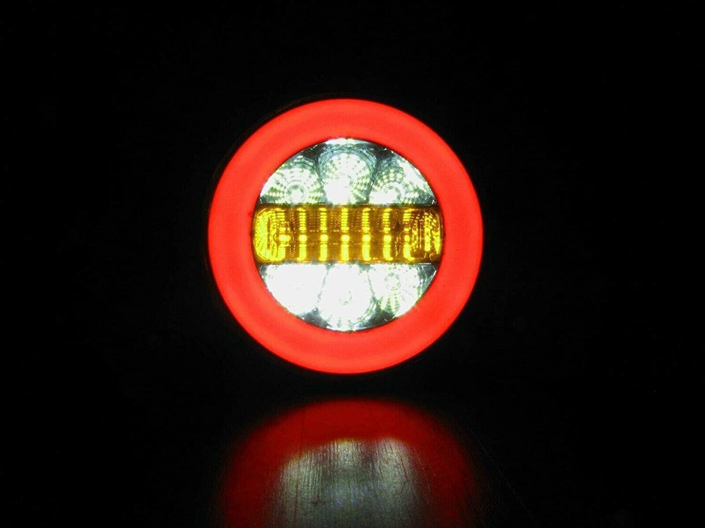 1 брой кръгли LED светодиодни стопове задна светлина с Neon неон ефект тип хамбургер 12V Ø14 см
