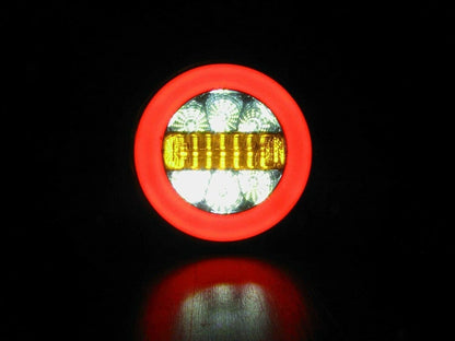 1 брой кръгли LED светодиодни стопове задна светлина с Neon неон ефект тип хамбургер 12V Ø14 см