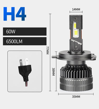 Комплект от 2 броя LED диодни крушки H4 Х4 12V 120W 13000lm за фарове Canbus без грешки 6000К къси/дълги