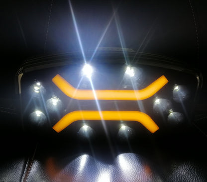LED Високомощен диоден фар халоген лампа 12V - 24V бяло-жълто за АТВ джип камион трактор земеделски и селскостопански машини и др. 245 x 139 x 70 mm