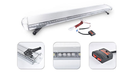 Мощна аварийна сигнална лампа 120 см 88 LED блиц маяк буркан led бар 12-24V със 15 режима на работа жълта за пътна помощ платформа снегорин багер бус ван и др.