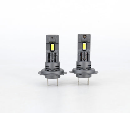 Комплект от 2 броя Умалени Мини LED Диодни Крушки E4S H7 H18 Х7 Х18 12V 50W 15000lm за Автомобил Мотоциклет Трактор Камион Бус и др.