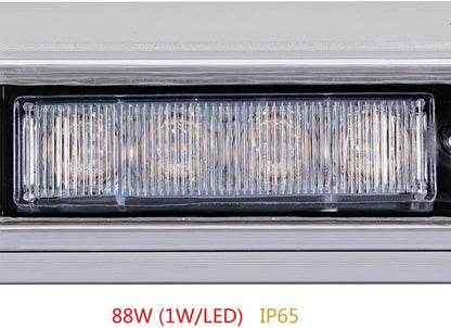 120 см 88 LED 88W мощна аварийна диодна сигнална лампа блиц 12-24V 15 режима на работа жълта оранжева светлина E-Mark Е9 за пътна помощ платформа снегорин багер и др.