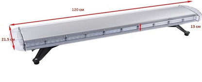120 см 88 LED 88W мощна аварийна диодна сигнална лампа блиц 12-24V 15 режима на работа жълта оранжева светлина E-Mark Е9 за пътна помощ платформа снегорин багер и др.