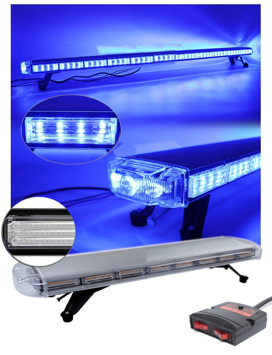 12V 24V LED Диодна Мощна Синя Аварийна Сигнална Лампа Буркан 97.5 см 10 режина За Пътна Помощ Платформа Снегорин и др.