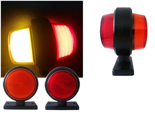 Комплект от 2 броя 12-24V LED Диодни Странични Маркери Рогчета Светлини неон ефект За Камион Ремарке Каравана Кемпер АТВ оранжево-червено