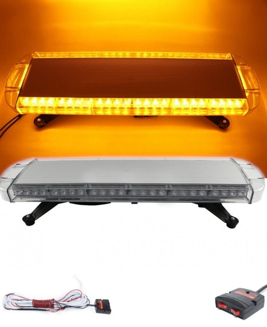 Мощна аварийна сигнална лампа 76 см 40 LED блиц маяк буркан led бар 12-24V със 15 режима на работа жълта за пътна помощ платформа снегорин багер бус ван и др.