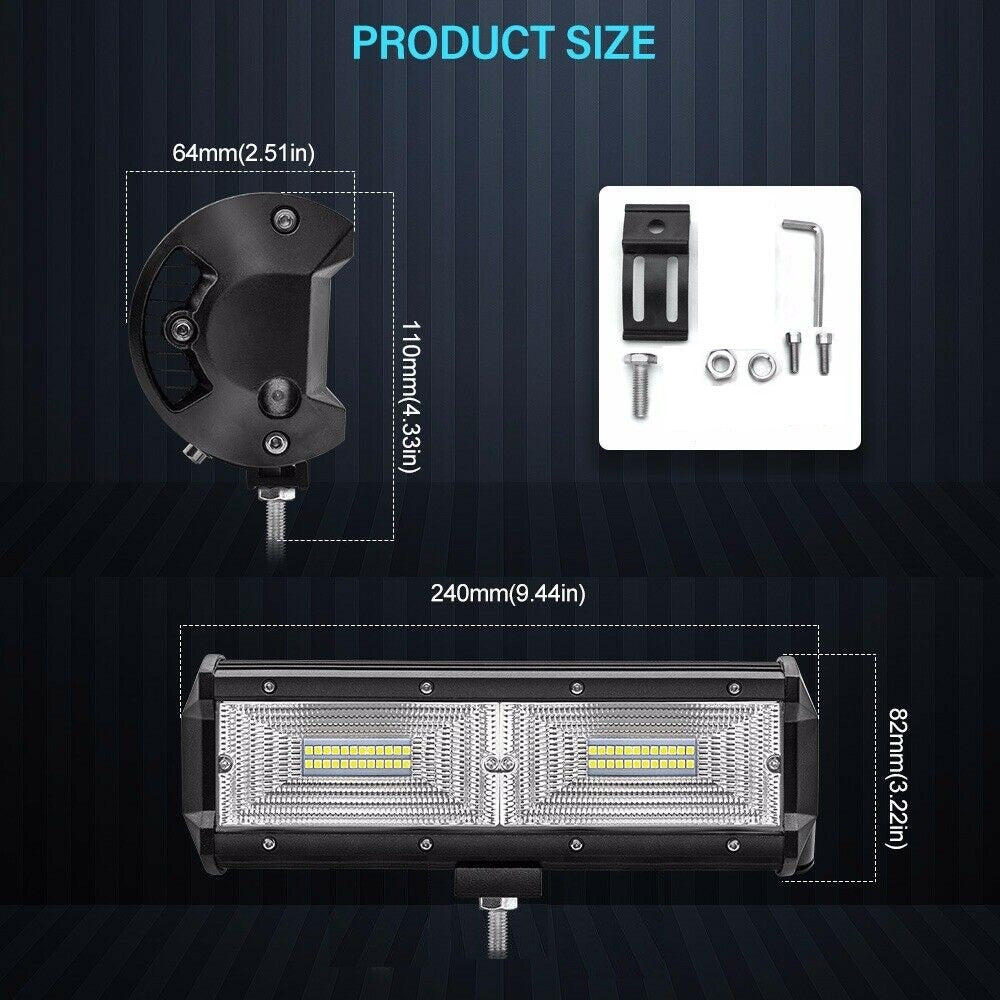 24 См 144W Мощен Led Диоден Бар Халоген Лампа Прожектор 7D 12V 24V