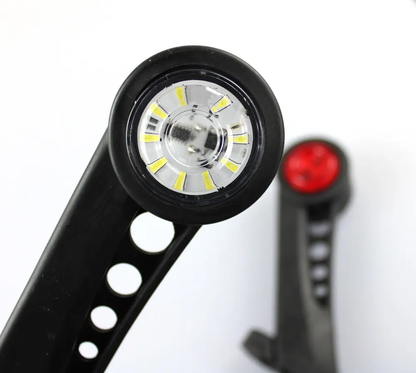 Комплект от 2 броя 12- 24V LED рогчета странични габаритни светлини въртящи се с ротация за камион ремарке платформа каравана и др. бяло-червено 180 Х 65 mm