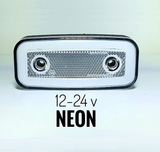 LED  Бял Светодиоден Габарит Маркер Токос с Вграден Рефлектор и Неон Ефект 12V - 24V
