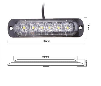 LED  Диоден 12-24V Габарит Маркер Токос за камион бус ван каравана платформа кемпер бял 112 x 29mm