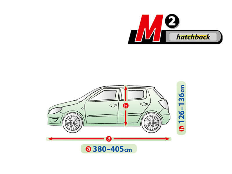 Висококачествено Покривало Kegel серия Mobile Garage размер M1 за хечбек 380-405см x 126-136см, сиво