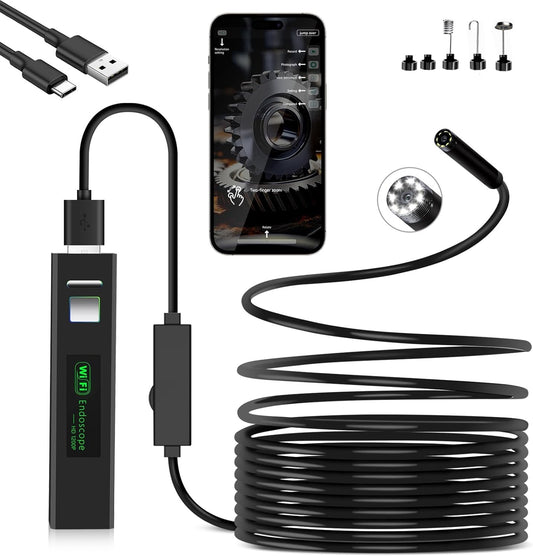 HD WIFI Безжичен ендоскоп камера за телефон съвместим с iOS и Android 1200p 5м кабел