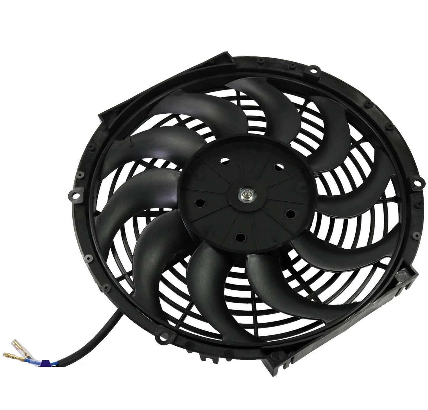 Универсален електрически вентилатор за радиатор - 12 инча (30см.), 12V, 80W, ABS и стомана, безшумен