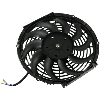 Универсален електрически вентилатор за радиатор - 12 инча (30см.), 12V, 80W, ABS и стомана, безшумен