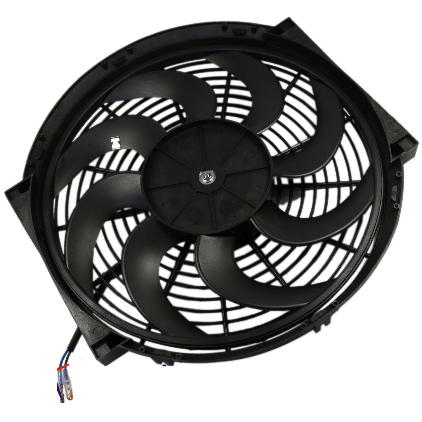 Универсален електрически вентилатор за радиатор – 14 инча(36см), 12V, 80W, ABS и стомана, безшумен
