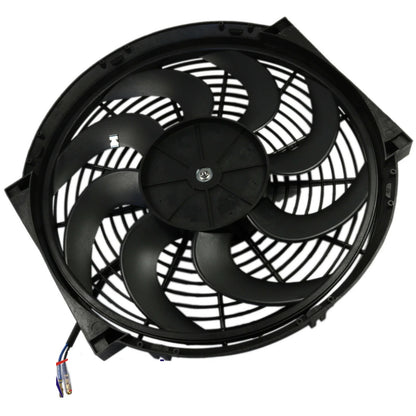 Универсален електрически вентилатор за радиатор – 14 инча(36см), 12V, 80W, ABS и стомана, безшумен