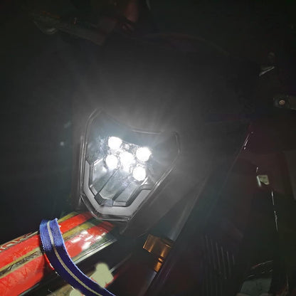 Маска с LED Фар за мотор, мотоциклет Черна с къси и дълги светлини - Универсален модел за ENDURO / Trail / Streetfighter