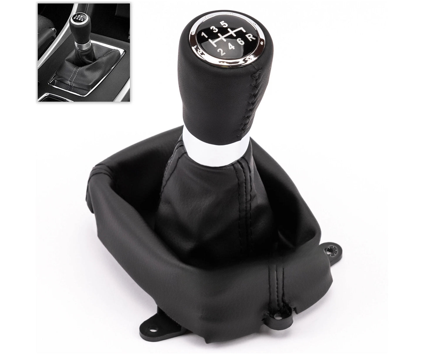 Топка Скоростен Лост с Маншон от Еко Кожа За Honda Accord VIII 2008–2014 6 Скорости OEM 54102-T2A-L01ZB