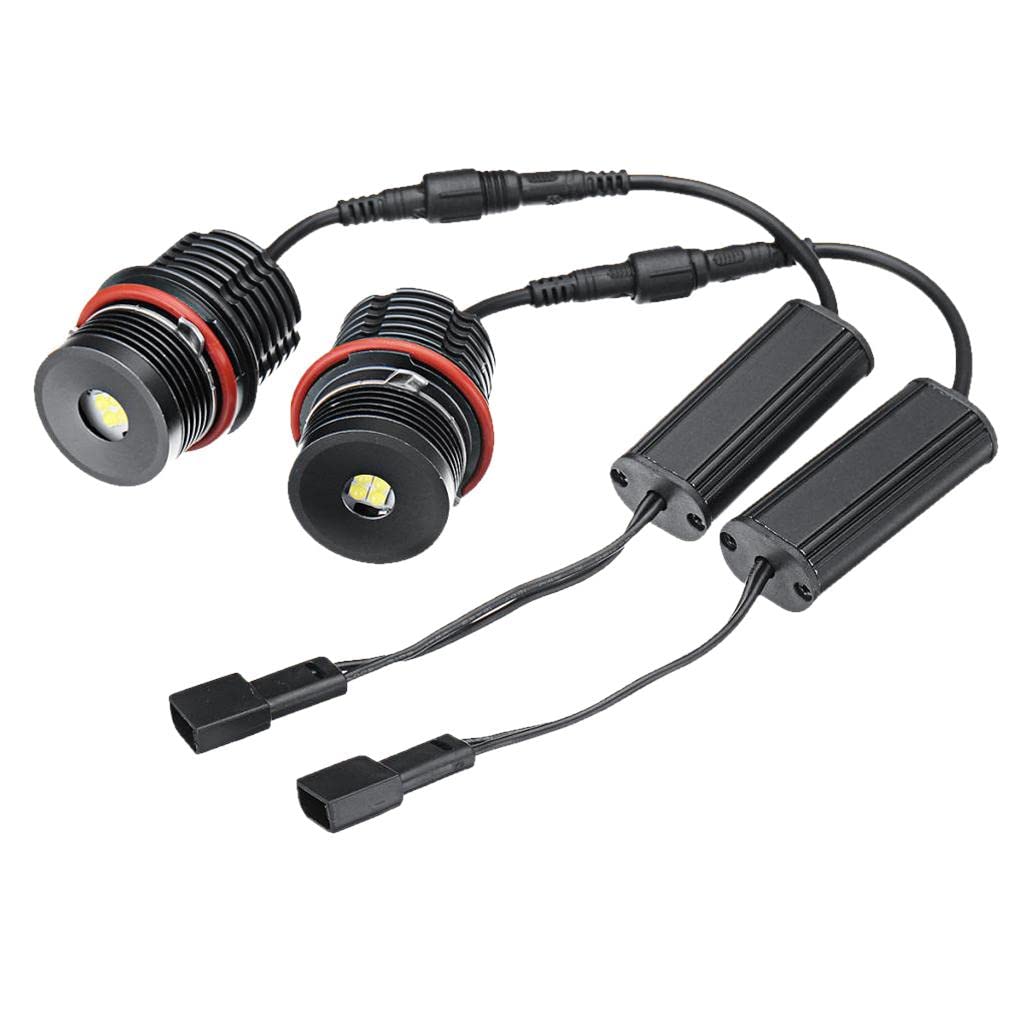 Комплект LED Angel Eyes крушки за BMW – CANBUS, жълта / оранжева светлина, Plug & Play