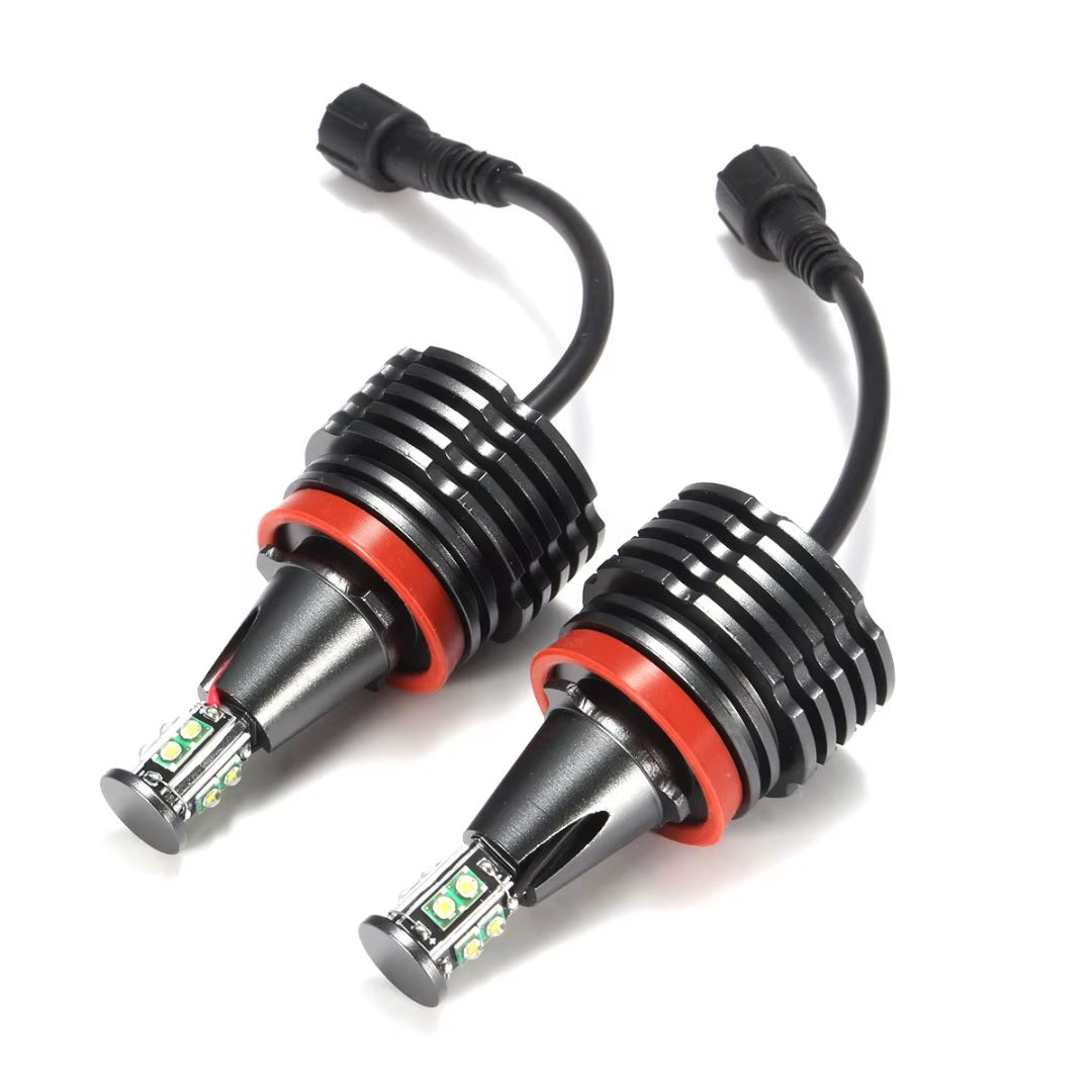Комплект H8 40W LED Angel Eyes крушки за BMW – CANBUS, жълта / оранжева светлина, OEM 63217760782