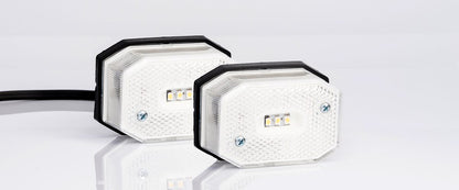2 Броя LED  Габарит с Рефлектор, Бяла Светлина, Маркер, Токос, 12V - 24V, E-Mark E9, За Каравана, Кемпер и др.