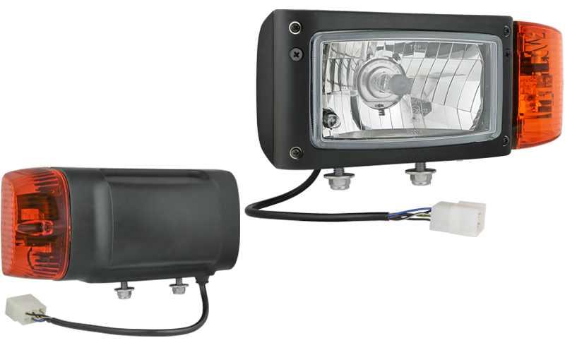 Комплект фарове с мигач, ляв и десен, 4 функции, къси и дълги светлини, 12-24V