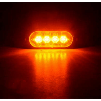 4 LED Аварийна светлина 10см за Пътна Помощ, Жълта Блиц Светлина, Мигаща