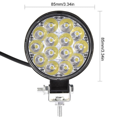 Комплект 2 Броя 42W Кръгли Мини Led Диоден Фар Прожектор Дневни Светлини 12V 24V