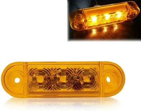 12V 24V 3 LED Светодиоден страничен габарит маркер токос оранжев за бус платформа камион ремарке автобус и др. 65mm х 10mm E-Mark E9