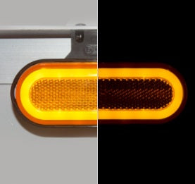 LED Светодиоден Габарит, Мигач, със Стойка, Маркер, Оранжев, Вграден Рефлектор, Е-Mark, Ефект Неон, Водоустойчив, 12V-24V