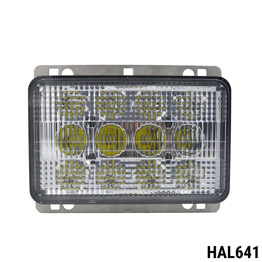 LED Диоден Халоген LED Фар - 5100lm 16.5cm 60W PRO - Късa/Дълга Светлина - John Deere с метални планки за захващане