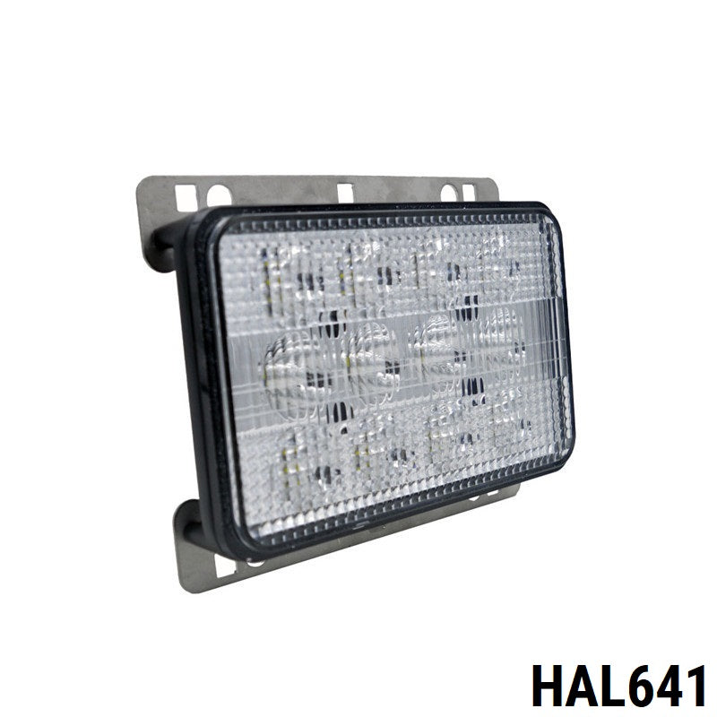 LED Диоден Халоген LED Фар - 5100lm 16.5cm 60W PRO - Късa/Дълга Светлина - John Deere с метални планки за захващане