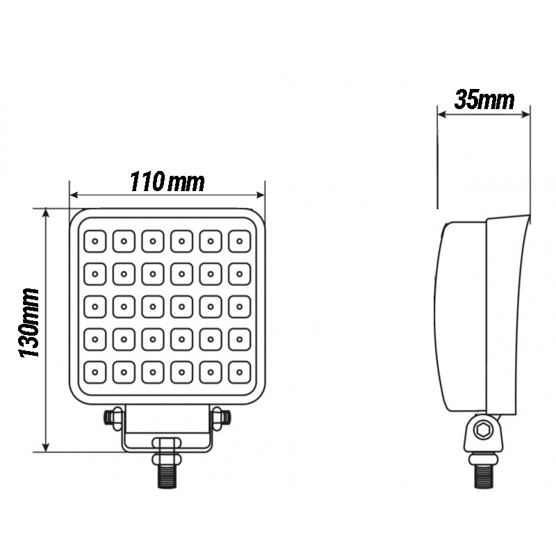 LED фар 30W с дръжка и ключ