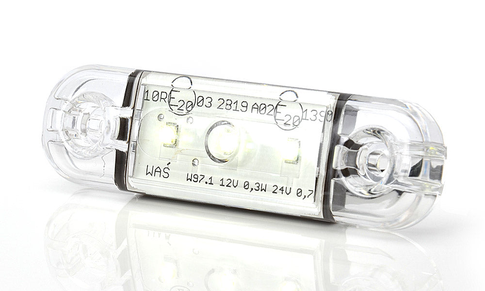 LED Светодиоден Габарит, Маркер, Токос, Бял, Е-Mark, 3 LED, 12V-24V, 8,4 см