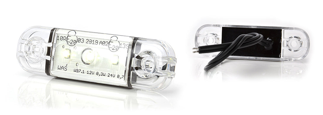 LED Светодиоден Габарит, Маркер, Токос, Бял, Е-Mark, 3 LED, 12V-24V, 8,4 см