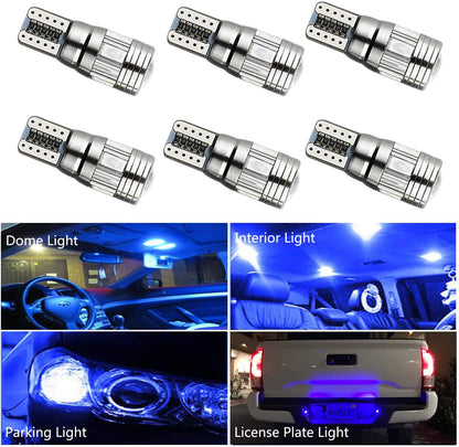 Led Крушки За Габарит, Т10 W5W LED 6 SMD, Canbus, 12V, Синя Светлина