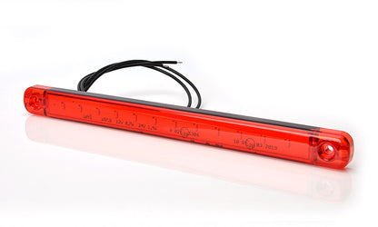 LED Светодиоден Габарит, Маркер, Червен, Е-Mark, 12 LED, 12V-24V, 24 см
