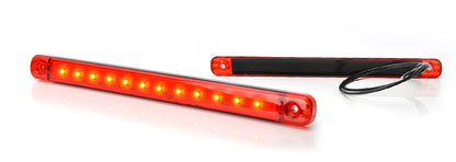 LED Светодиоден Габарит, Маркер, Червен, Е-Mark, 12 LED, 12V-24V, 24 см