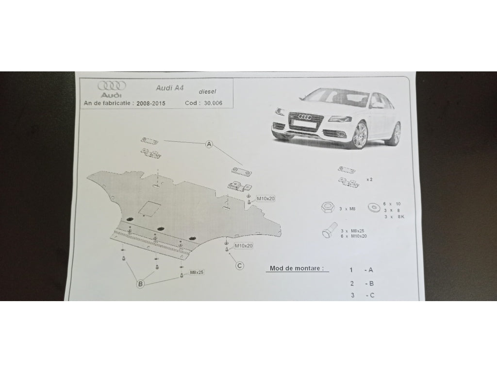 Метална кора под двигател дизел - SCUT 30.006d за AUDI A5 Coupe (8T3) 6.2007 - 1.2017
