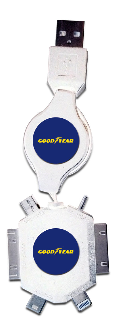 Универсално USB зарядно с 6 Адаптера за таблети и смартфони цвят Бял Goodyear Гудиър