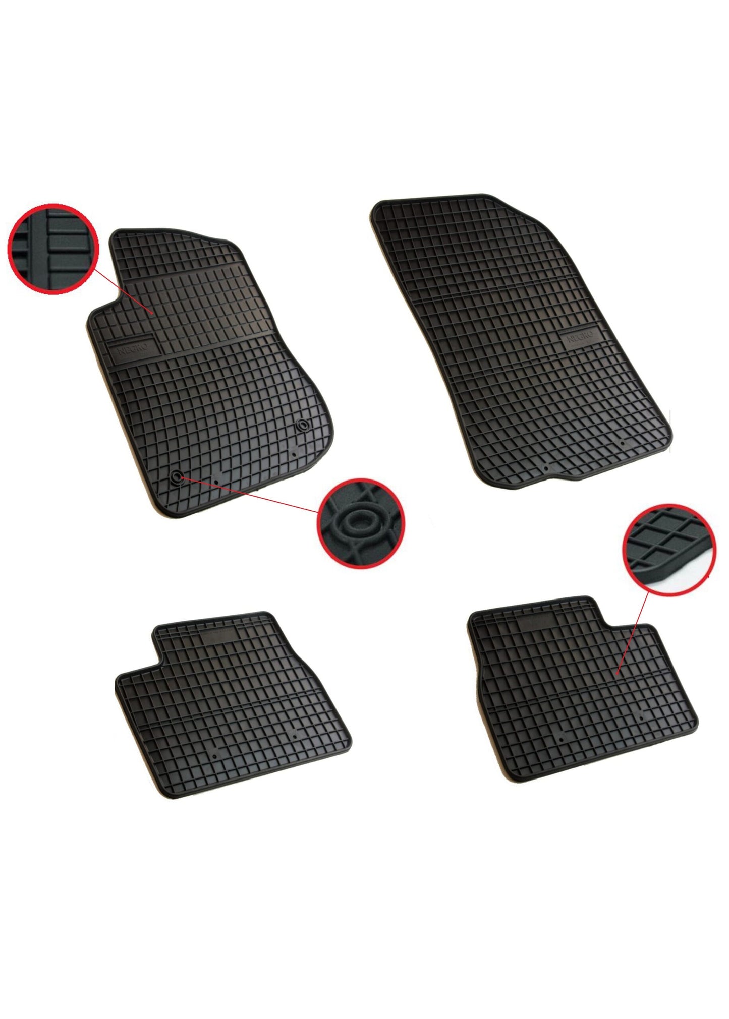 Комплект висококачествени гумени стелки за Пежо Peugeot 208 , 2008