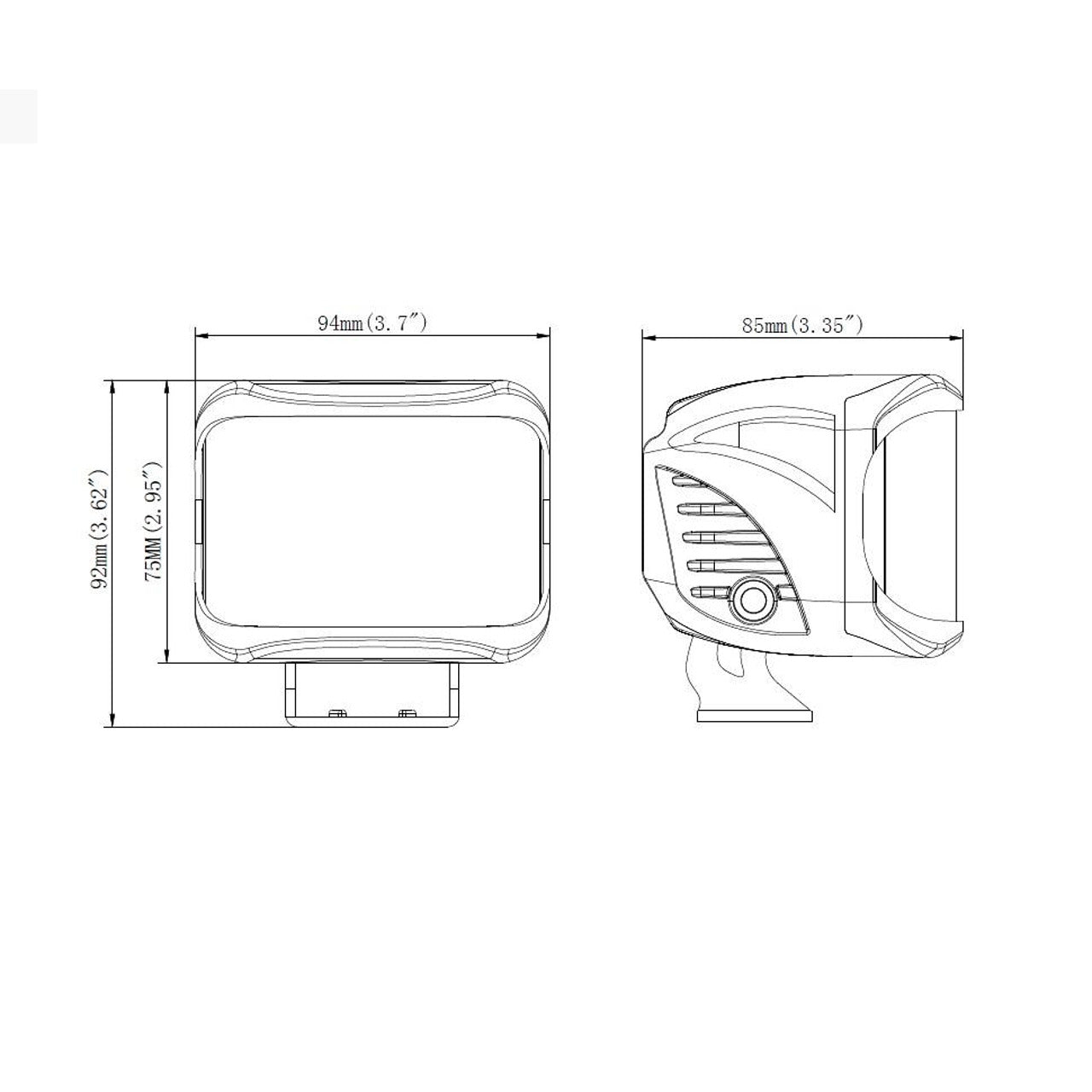 Работен LED фар с бяла светлина 9.5см, 24W 1600lm 12/24V за ролбар, ATV, джип 4x4