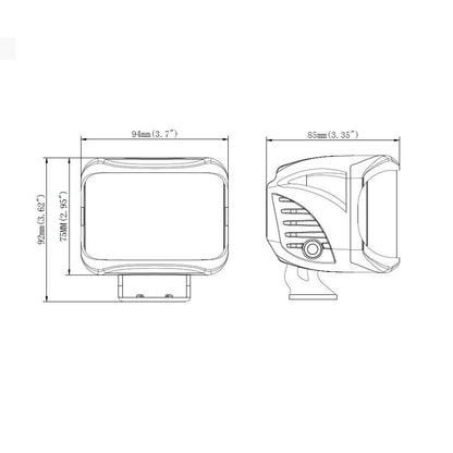 Работен LED фар с бяла светлина 9.5см, 24W 1600lm 12/24V за ролбар, ATV, джип 4x4