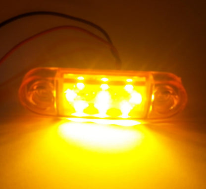 Светодиоден маркер габарит токос жулта оранжеа светлина със 9 LED за бус ван ремарке каравана платформа 12V