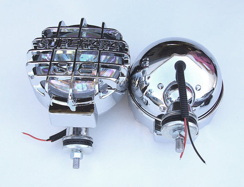 Комплект 2 Броя Универсални Халогени, Фарове с Решетка Ø16,8см 12V 55W Rainbow оттенък на стъклото