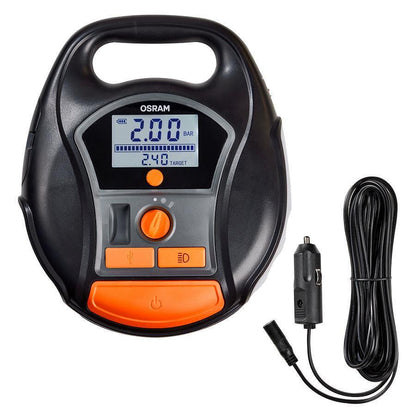 Акумулаторен дигитален компресор за гуми OSRAM TYREinflate 6000, 5.5 bar, 12V, 90dB, с вградена батерия