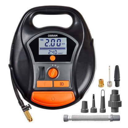 Акумулаторен дигитален компресор за гуми OSRAM TYREinflate 6000, 5.5 bar, 12V, 90dB, с вградена батерия