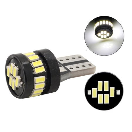 LED  Диодни Крушки За Габарит, Т10 W5W, 24 SMD, 12V, Бяла Светлина, Canbus - Error free , Без грешки