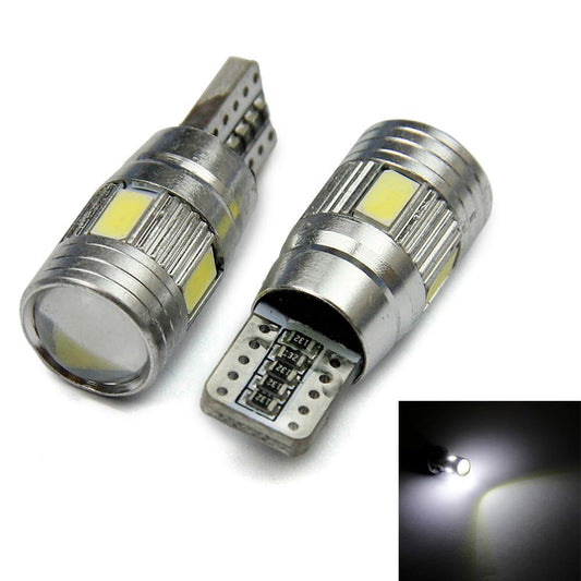 Led Крушки За Габарит, Т10 W5W LED 6 SMD, Canbus, 12V, Бяла Светлина
